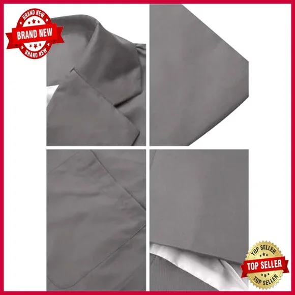 Plus Size Open Front Long Sleeve Blazer Slim Fit Cotton Blend Professional